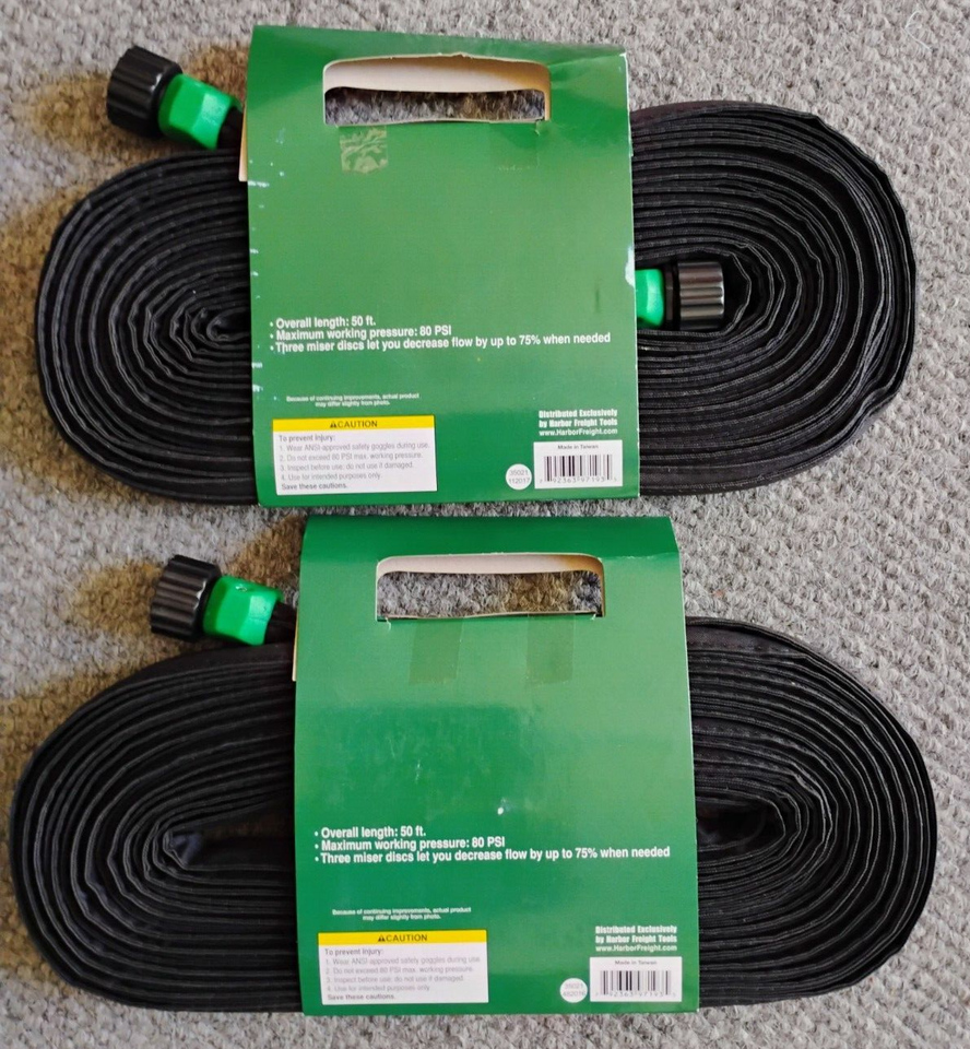 (2) 50 ft. Flat 3/4" Seeper Soaker Hose Yard Watering Irrigation w