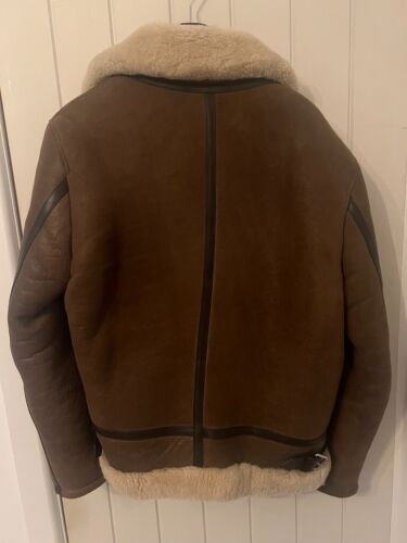 REISS Hardy Shearling Double Buckle Jacket in Brown - Size Large - Picture 4 of 6