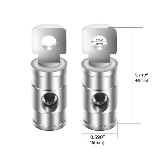 Recoil HR4P 4 Gauge Set Screw Brass Ring Terminals Battery Connectors, Pair - Picture 7 of 7