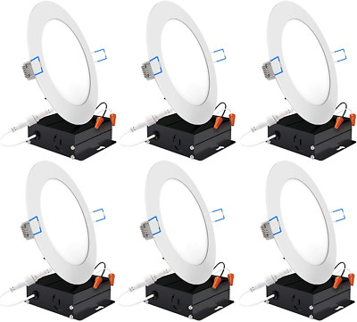 Sunco Lighting 6 Pack 6 Inch Ultra Thin LED Recessed Ceiling Lights, 5K Daylight