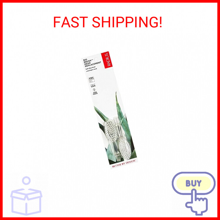 RADIUS Toothbrush Replacement Brush Heads 2-Count Improve Gu