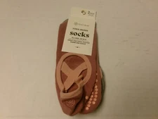 Gaiam Grip Yoga-Barre Socks 2 Pack Gray and Mauve ONE SIZE FITS MOST