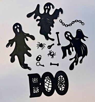 GOULISH GHOSTS CHAINS 3 SETS paper die cut embellishments HALLOWEEN