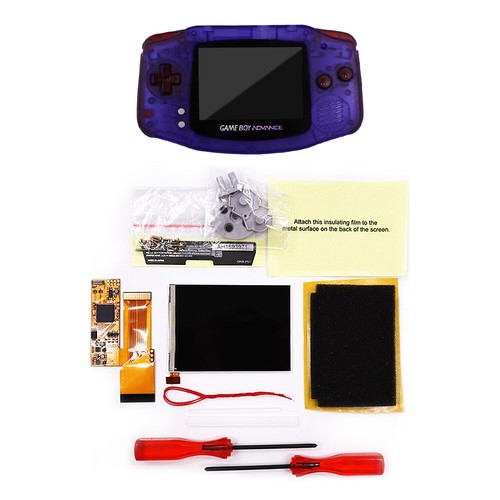 GBA 10 Levels Brightness V2 IPS Backlight LCD Mod & Shell With Clear Red Buttons - Picture 23 of 38