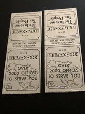 Vintage Matchbook Lot: “H&R Block”