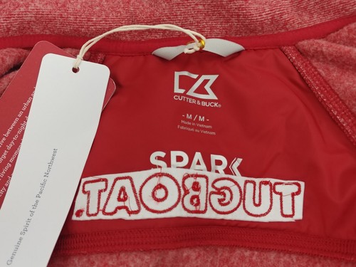 NWT Cutter & Buck M Poly Full Zip Sport Jacket Red Spark System Free Ship Mens - Picture 10 of 10
