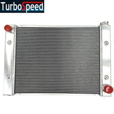 EMUSA Universal 2 Row Silver Full Aluminum Racing Radiator Rear V Mount