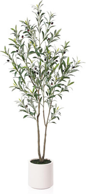 Artificial Olive Trees, 6 Ft Tall Fake Olive Trees for Indoor, Faux Olive Silk T