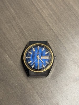 Timex Q Falcon Eye 38mm Watch Featuring a Blue Striated Dial