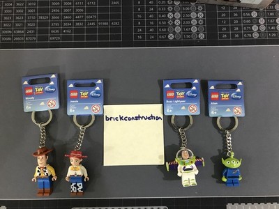 Lot of 4 Brand New LEGO Keychains: Woody, Jessie, Buzz Lightyear, Alien - Rare!