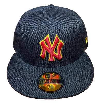 New York Yankees Hat Black Hemp Rare New Era 59Fifty Fitted Size 7