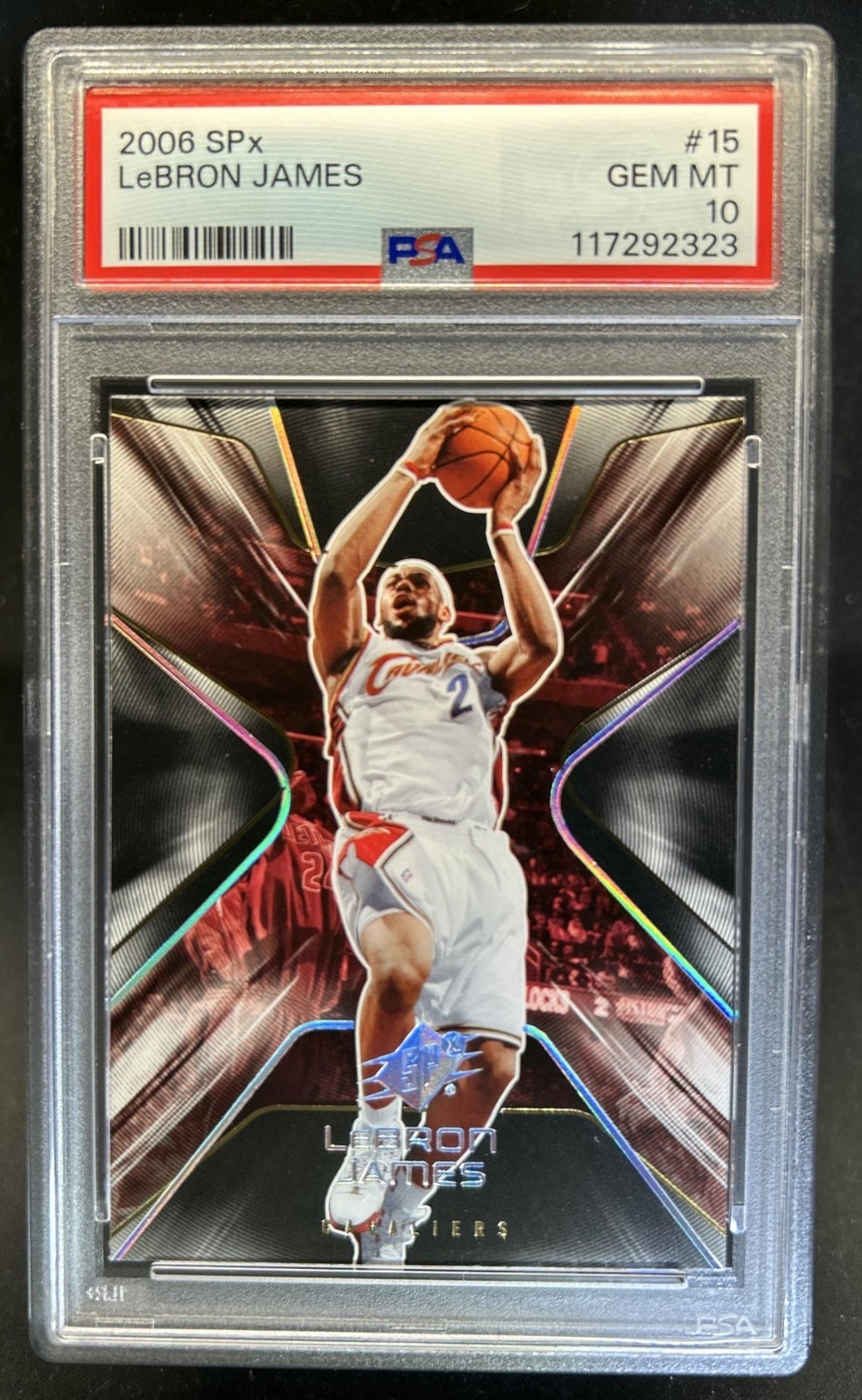 2006-07 SPx LeBron James #15 Cavaliers PSA 10 GEM MINT view 1
