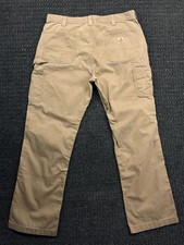 Carhartt Relaxed Fit Carpenter Pants Khaki 38 x 32 Real Work Distressed B324 DKH