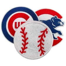 3Psc Chicago Fans' Favorite Baseball Iron On Patches, for Jacket Backpack Jea...
