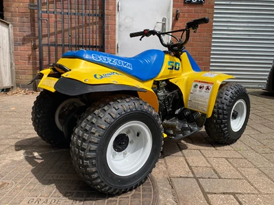 SUZUKI LT50 Kids 50cc Quad *USED* Good Condition Yellow Blue Off-Road Fun *RARE* - Image 1 of 4