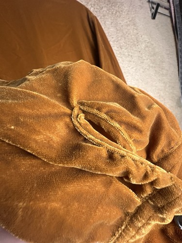 Soft Surroundings Button Down Blouse Women Sz 1X Mustard Yellow Velvet Top Fall - Picture 17 of 17