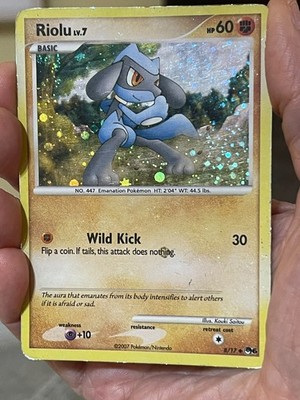 POKEMON RIOLU LV.7 8/17 PROMO POP SERIES 6 COSMOS HOLOFOIL WITH SWIRL HP CARD