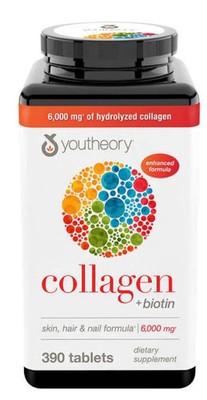youtheory Collagen Plus Biotin 390 tablets Exp: 06/27