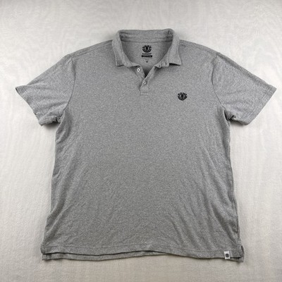 Element Men s Size M Gray Polo Short Sleeve Shirt Liquid Cotton Polyester Soft