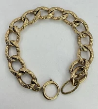 FANTASTIC LARGE HEAVY REPOUSSE GATE BRACELET- 1/20 12K (V610) 