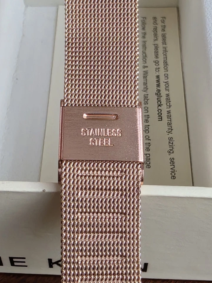 Anne Klein女式长方形金色手表-棕色皮革表带-全新带盒 — 第 4/4 张图片