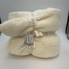 Barefoot Dreams CozyChic Throw Blanket 54x72 Pearl White Plush Soft Warm Adults