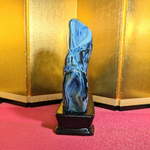 Blue Agate Suiseki Polished Viewing Stone Decorative Collector's Stone 3.1kg JP - Picture 13 of 24