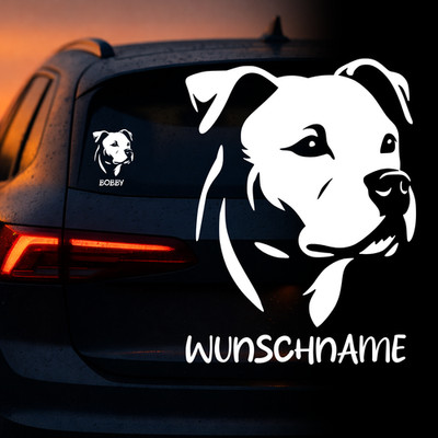 American Staffordshire Terrier Auto Aufkleber | Hund Wunschname | Sticker 544