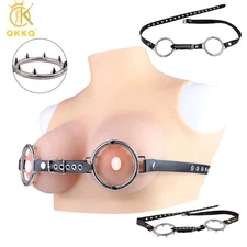 Breast Clamp With Wearable Leather Breast Binder Bondage  Female Chest Hood BDSM