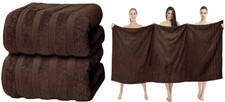 2x Big Super Jumbo Bath Sheets 100 X 200 cm Egyptian Cotton Soft XXL Bath Towels