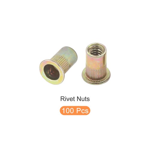 Rivet Nuts (1/4"-20) 100Pcs, Carbon Steel Threaded Insert Nuts - Picture 5 of 5