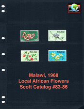 $1.20 Scott Value - 1968 MALAWI Flowers Central African Wildlife CV MNH NH UMM