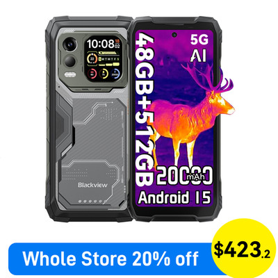 Blackview XPLORE 1 Pro 5G Rugged Smartphone 48GB+512GB FLIR Thermal Imaging NFC