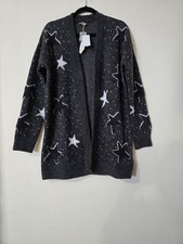 Womens Gray Star Cardigan Size LARGE
