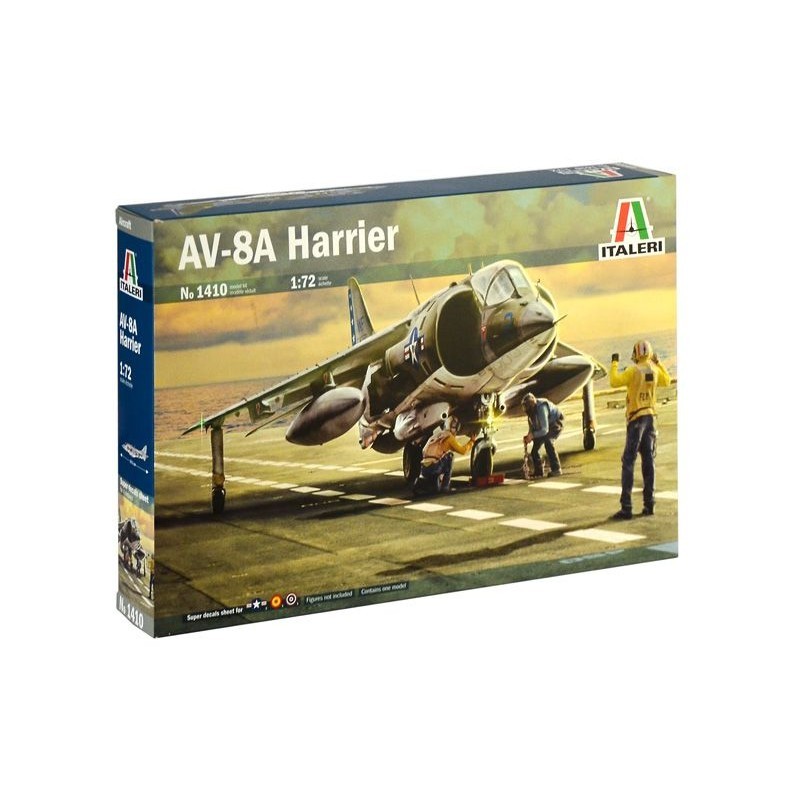 Maquette plastique AV-8A Harrier Italeri 1410 kit avion militaire 1/72