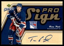 2005-06 Upper Deck MVP ProSign Tom Poti Auto New York Rangers #P-TP