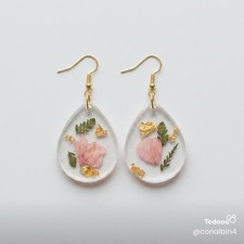 Handcrafted Resin Teardrop Dangle Earrings Ho...