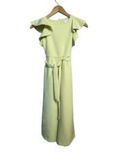 GB girls Big Girls Tie Front Tiered Ruffle Sleeve Jumpsuit 8 Yellow Spring