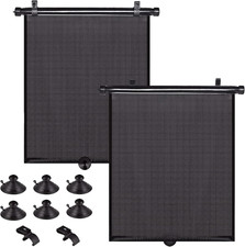 Car Side Window Shades, 2 Pack Retractable Roller Sun Shades, 16 x 18 in