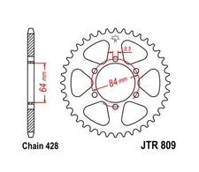 JT Steel Rear Sprocket 428 50T #JTR809.50 for Suzuki TS-125 Duster/TC-100 Blazer