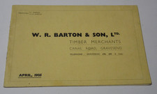 W R Barton,Timber Merchants 1935 original catalogue.6 pages,near perfect