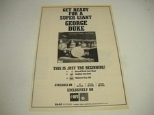 GEORGE DUKE Get Ready For A Super Giant just the beginning 1975 Promo Display Ad