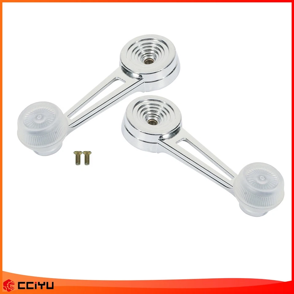 Juego de 2 manivela de ventana interior cromada para camioneta Ford Foto 3 de 4