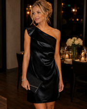 Eliza J Women’s Black One-Shoulder Cocktail Dress – Size 2, Elegant Evening Wear