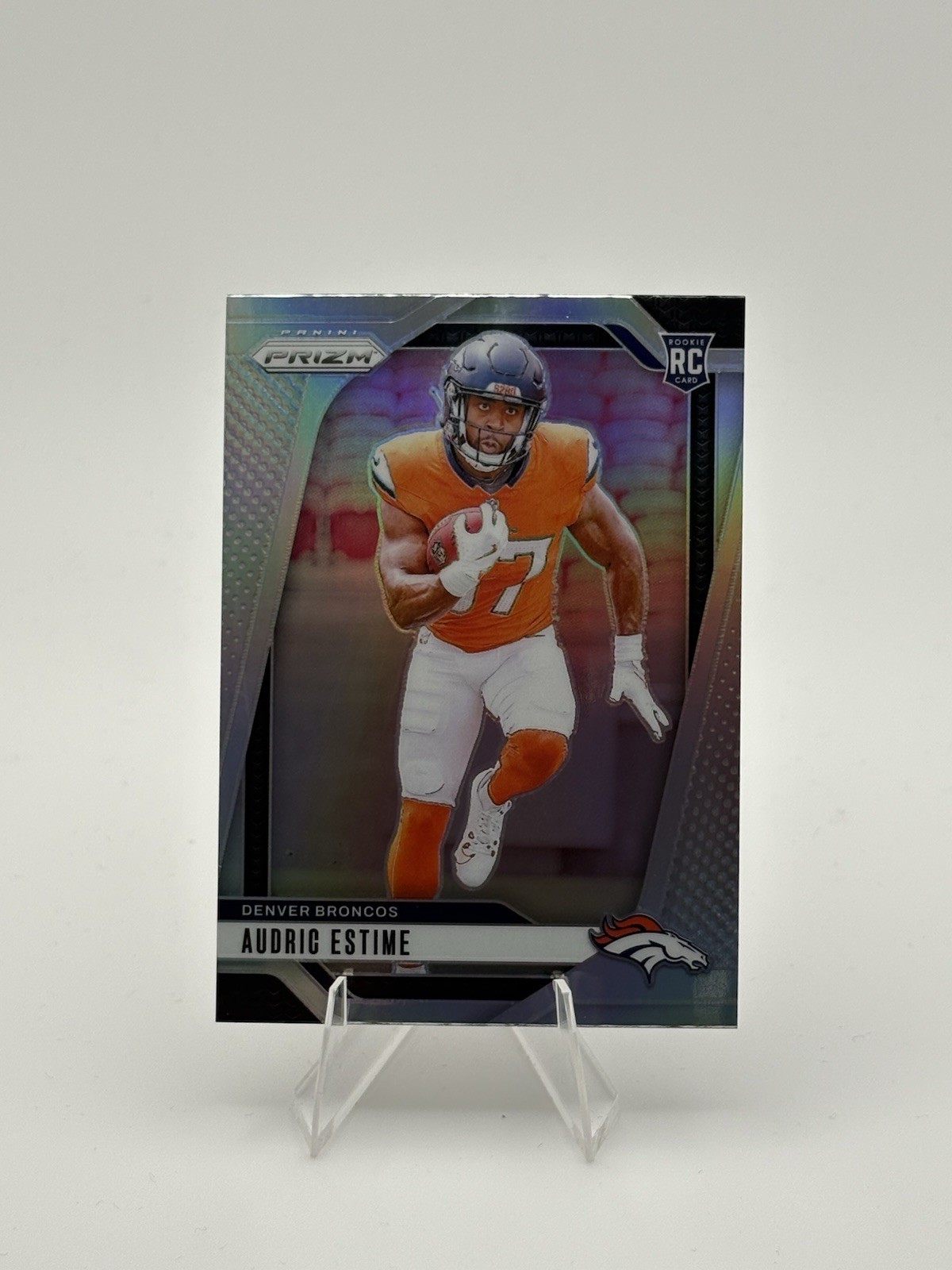 2024 Panini Prizm Audric Estime RC Rookie Silver Prizm #306 Denver Broncos