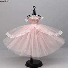 Pink Handmade Lace Dress Tutu Fashion Doll Clothes For 11.5" 1/6 Doll Outfits
