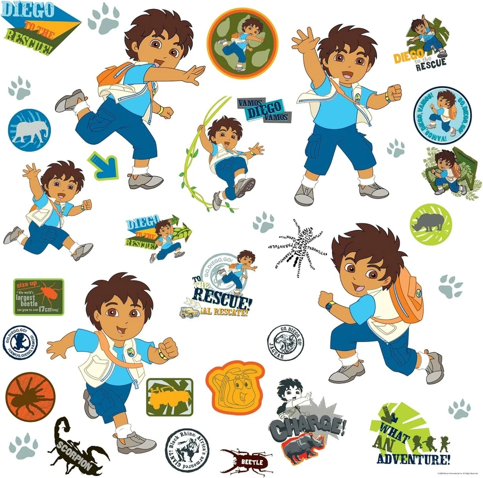 RoomMates Go Diego Go! Pegatinas de pared extraíbles, calcomanía de pared peeling stick RMK1379SCS Foto 3 de 4
