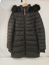 Tommy Hilfiger Women’s Black Long Puffer Coat Faux Fur Hood