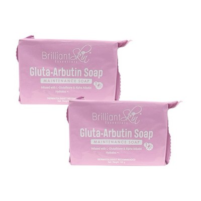 2 Bars Brilliant Skin Essentials Gluta-Arbutin Face & Body Soap 135g Each