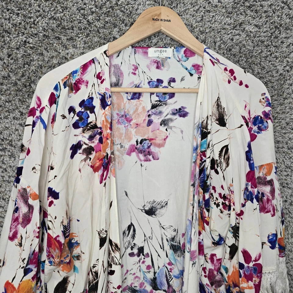 UMGEE Kimono Mujer Grande Boho Flecos Estampado Floral Frente Abierto Informal Foto 4 de 4